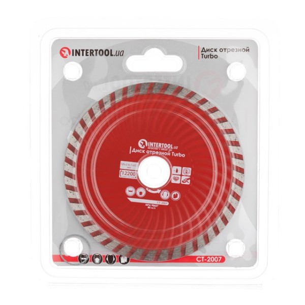 Диск відрізний по каменю TURBO алмазний, 125мм, 22-24% INTERTOOL CT-2007