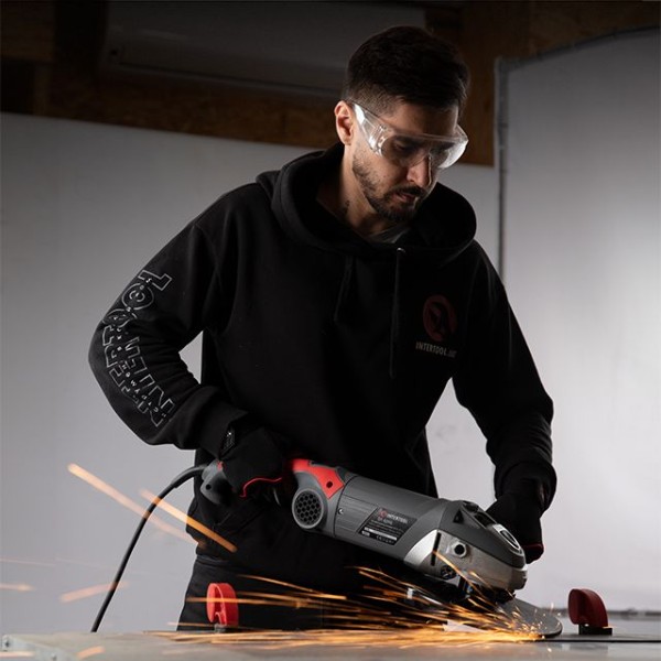 Шліфмашина кутова, 2400 Вт, діаметр диска 230 мм, 6500 об/хв., плавный пуск, поворотна ручка INTERTOOL DT-0295