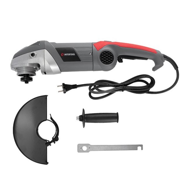 Шліфмашина кутова, 2400 Вт, діаметр диска 230 мм, 6500 об/хв., плавный пуск, поворотна ручка INTERTOOL DT-0295