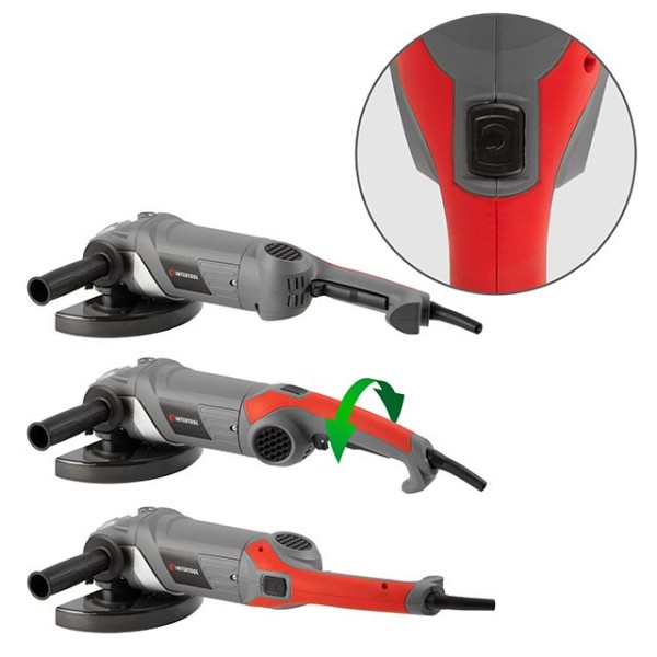 Шліфмашина кутова, 2400 Вт, діаметр диска 230 мм, 6500 об/хв., плавный пуск, поворотна ручка INTERTOOL DT-0295