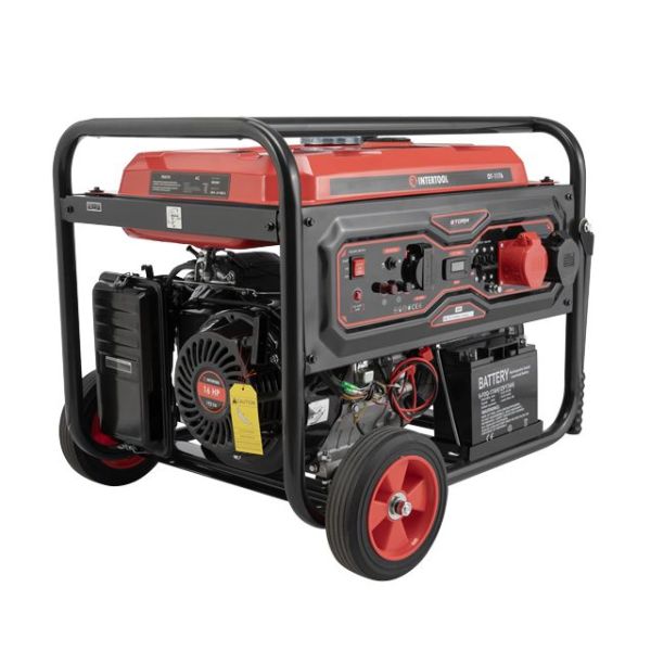 Генератор бензиновий 7/7,5 кВт, 380/220 В, 25 л, електро+ручний старт, мідна обмотка, STORM INTERTOOL DT-1176