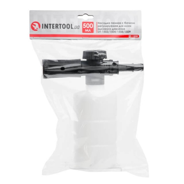 Насадка пінна з бачком регульована, для мийок високого тиску DT-1502 / 1503 / 1504 / 1508 / 1515 / 1517 / WT-1509 INTERTOOL DT-1532