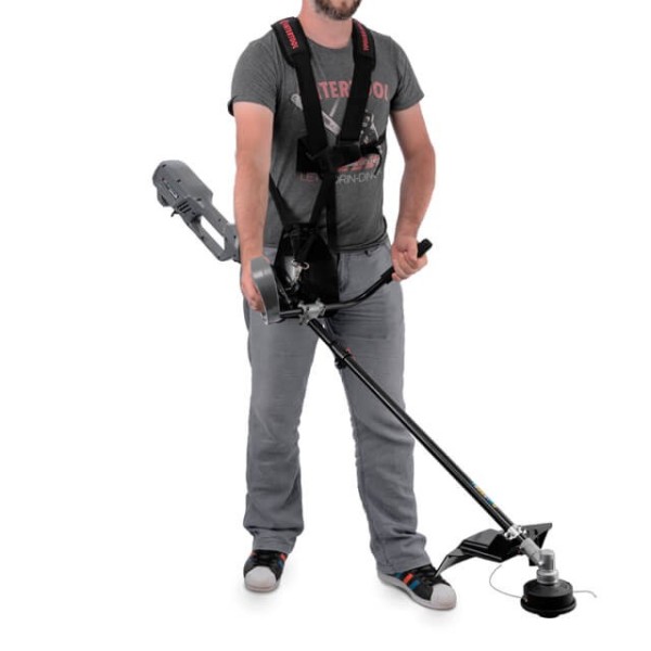 Тример електричний, 1200 Вт, 230 В, ~50 Гц, 7500 об/хв, плавний пуск, діаметр обертання диска/волосіні 255/380 мм, котушка + 3-зубчатий ніж INTERTOOL DT-2246