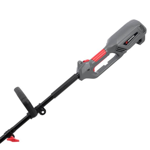 Тример електричний, 1200 Вт, 230 В, ~50 Гц, 7000 об/хв, плавний пуск, діаметр обертання диска/волосіні 255/380 мм, котушка + 3-зубчатий ніж INTERTOOL DT-2247