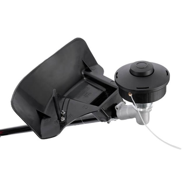 Тример електричний, 1200 Вт, 230 В, ~50 Гц, 7000 об/хв, плавний пуск, діаметр обертання диска/волосіні 255/380 мм, котушка + 3-зубчатий ніж INTERTOOL DT-2247