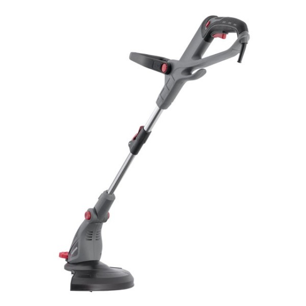 Тример електричний, 450 Вт, 230 В~50 Гц, 10000 об/хв, діаметр обертання ліски 300 мм, регулювання довжини штанги/положення косильної головки INTERTOOL DT-2255