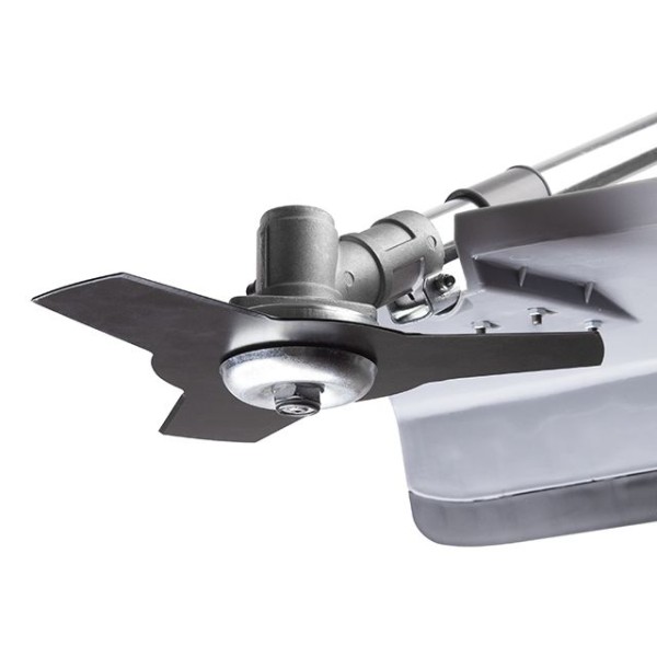 Тример електричний, 1400 Вт, 230 В~50 Гц, 7500 об/хв, плавний пуск,рем.привід, діаметр обертання диска/ліски 255/420 мм, котушка + 3-х зубчастий ніж INTERTOOL DT-2258