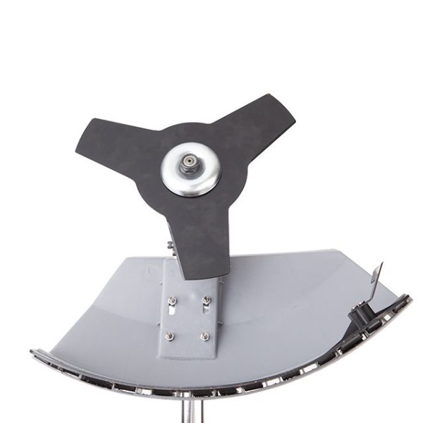 Тример електричний, 1400 Вт, 230 В~50 Гц, 7500 об/хв, плавний пуск,рем.привід, діаметр обертання диска/ліски 255/420 мм, котушка + 3-х зубчастий ніж INTERTOOL DT-2258