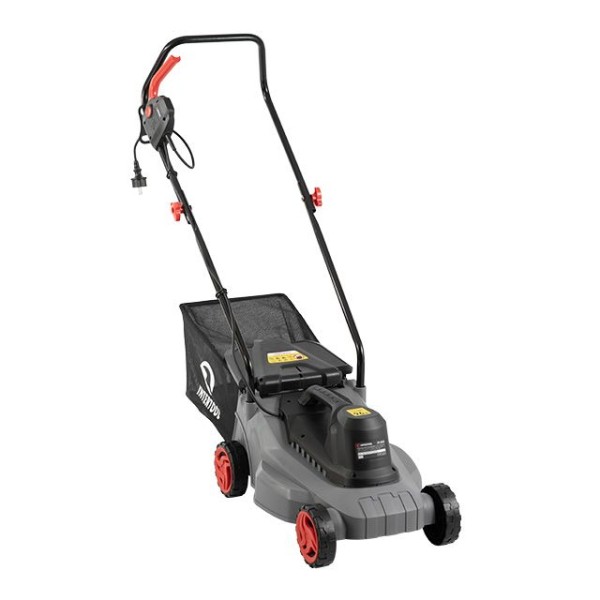 Газонокосарка електрична 1.2 кВт, 230 В~50 Гц, 3300 об/хв, ширина захвату 320 мм, висота зрізу 27/45/52 мм, контейнер 30 літрів INTERTOOL DT-2260