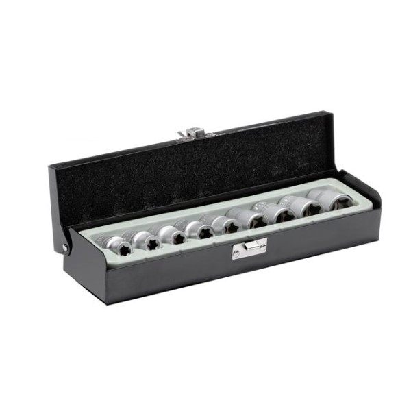 Набір голівок TORX 9 шт, E10-E24, 1/2