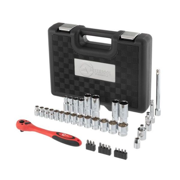 Професійний набір інструментів 3/8", 39 од., Cr-V INTERTOOL ET-6039