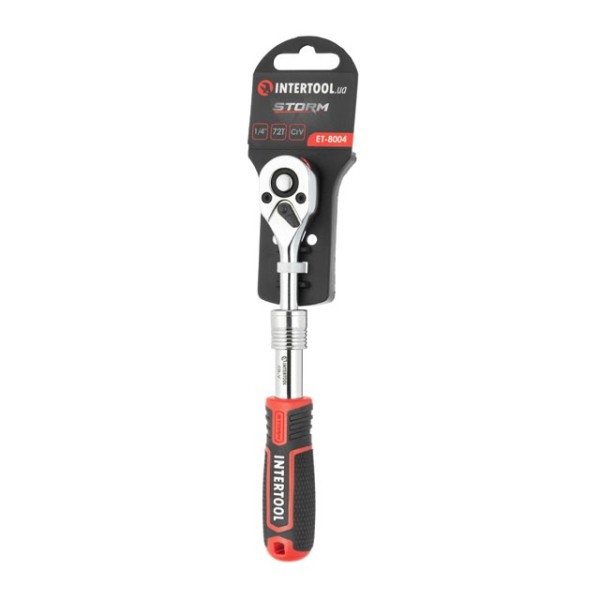 Рукоятка з храповим механізмом телескопічна, 72 зуба 1/4 