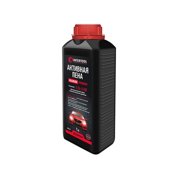 Піна активна PREMIUM 1 л, рожева, концентрат 1:5 - 1:10, для безконтактного миття апаратом високого тиску, STORM INTERTOOL FS-9091