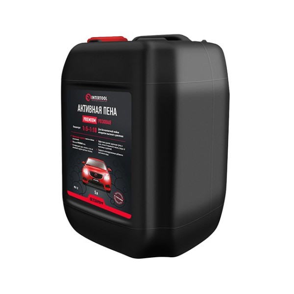 Піна активна PREMIUM 5 л, рожева, концентрат 1:5 - 1:10 для безконтактного миття апаратом високого тиску, STORM INTERTOOL FS-9095