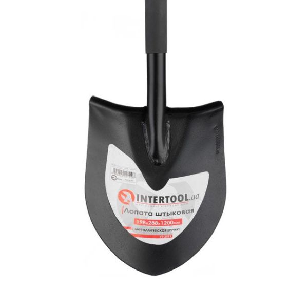 Лопата штикова, металева ручка, 198*288*1200 мм INTERTOOL FT-2011
