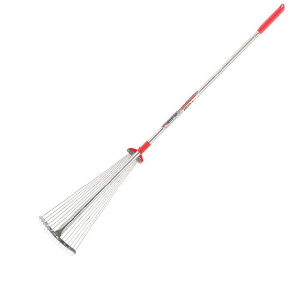 Граблі віялові 15 прутів, металева рукоятка, регулювання ширини 20-65 см INTERTOOL FT-3008