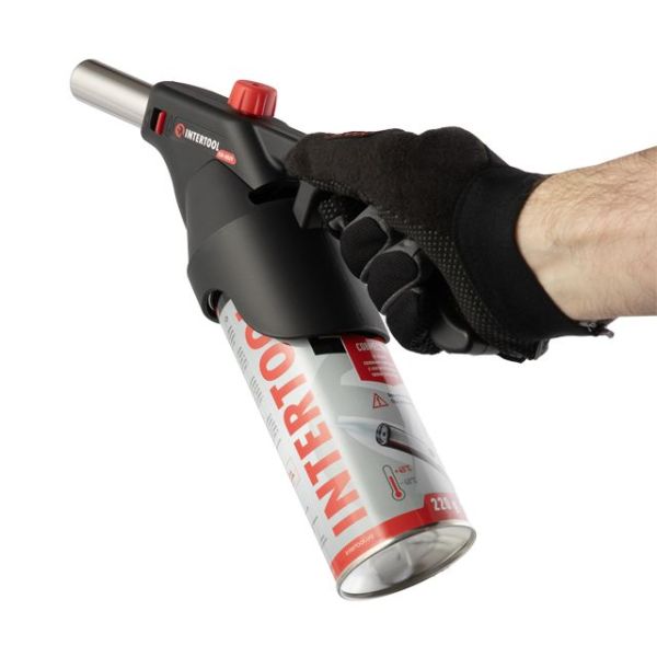 Пальник газовий, п'єзозапалювання, швидке регулювання полум'я INTERTOOL GB-0029