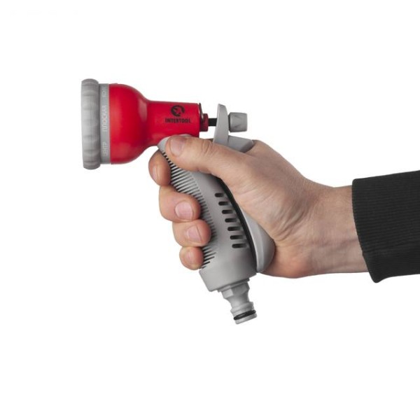 Пістолет-розпилювач для поливу 8-ми функціональний (центральний, туман, душ, кутовий, повний, злива, конічний, плаский) + адаптер універсальний з внутрішньою різьбою 1/2