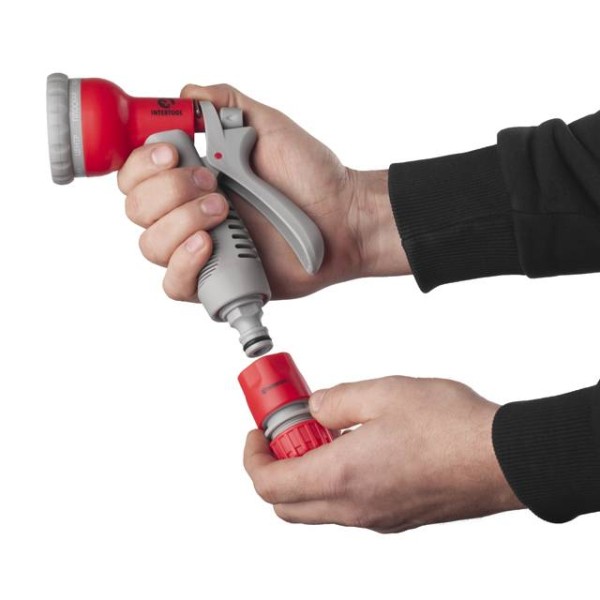 Пістолет-розпилювач для поливу 8-ми функціональний (центральний, туман, душ, кутовий, повний, злива, конічний, плаский) + адаптер універсальний з внутрішньою різьбою 1/2