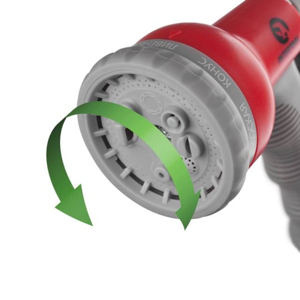 Пістолет-розпилювач для поливу 8-ми функціональний (центральний, туман, душ, кутовий, повний, злива, конічний, плаский) + адаптер універсальний з внутрішньою різьбою 1/2