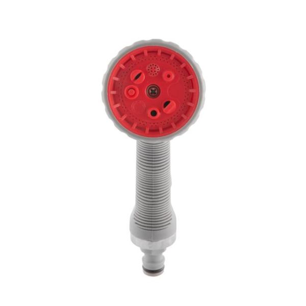 Пістолет-розпилювач для поливу хромований, 8 функцій (центральний, туман, душ, кутовий, повний, злива, конічний, плоский), адаптер 1/2", 3/4", конектори на шланг 1/2" INTERTOOL GE-0005