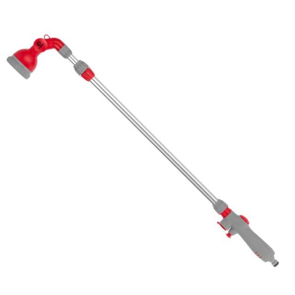 Пістолет-розпилювач для поливу на телескопічній штанзі 90-120 см 9-ти функціональний (центральний, туман, душ, повний, кутовий, злива, плаский, струмінь, коло) ABS, PP,TPR INTERTOOL GE-0043