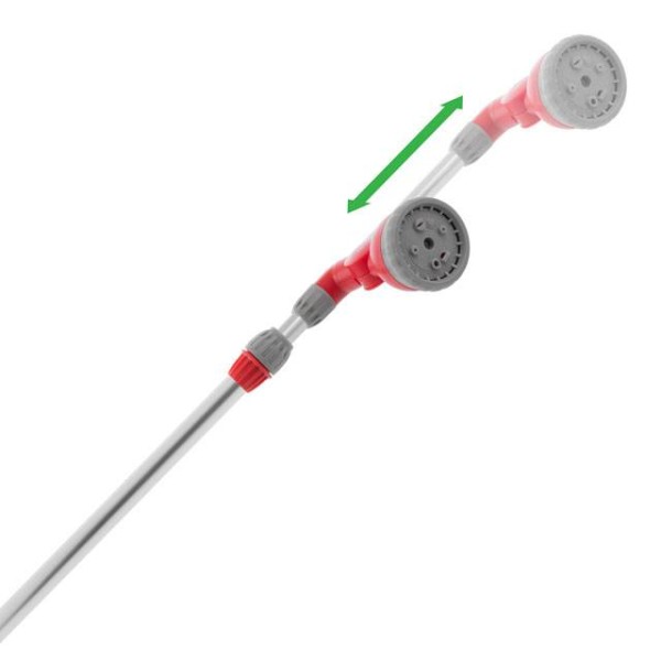 Пістолет-розпилювач для поливу на телескопічній штанзі 90-120 см 9-ти функціональний (центральний, туман, душ, повний, кутовий, злива, плаский, струмінь, коло) ABS, PP,TPR INTERTOOL GE-0043