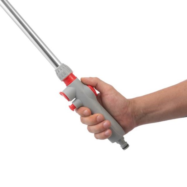 Пістолет-розпилювач для поливу на телескопічній штанзі 90-120 см 9-ти функціональний (центральний, туман, душ, повний, кутовий, злива, плаский, струмінь, коло) ABS, PP,TPR INTERTOOL GE-0043