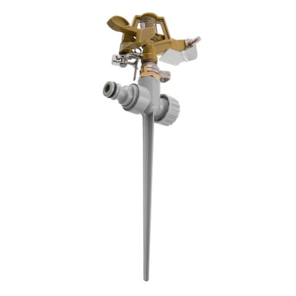 Дощувальний пристрій пульсуючий з повною/частковою зоною поливу на кілку, круг/сектор поливу до 12 м, Brass, Zinc alloy INTERTOOL GE-0052