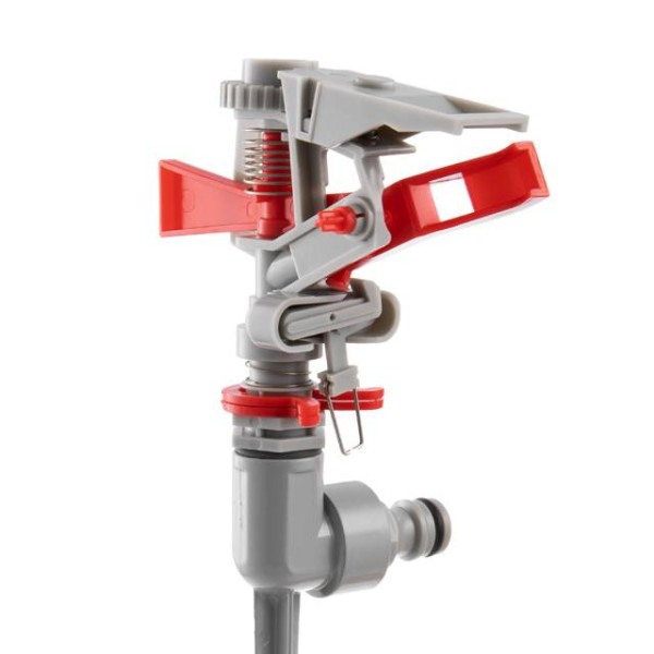 Дощувальний пристрій пульсуючий з повною/частковою зоною поливу на кілку, круг/сектор поливу до 12 м. Zinc alloy INTERTOOL GE-0056