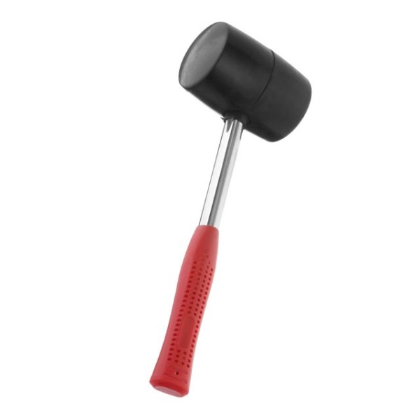 Киянка гумова 900 г, 90 мм, чорна гума, металева ручка INTERTOOL HT-0233