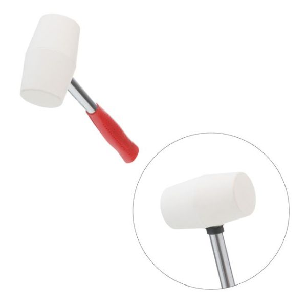 Киянка гумова 225 г, 40 мм, бiла гума, металева ручка INTERTOOL HT-0234