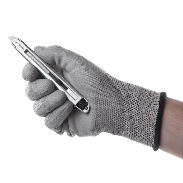 Ніж металевий посилений, лезо - 9 мм, гвинтова фіксація леза INTERTOOL HT-0509