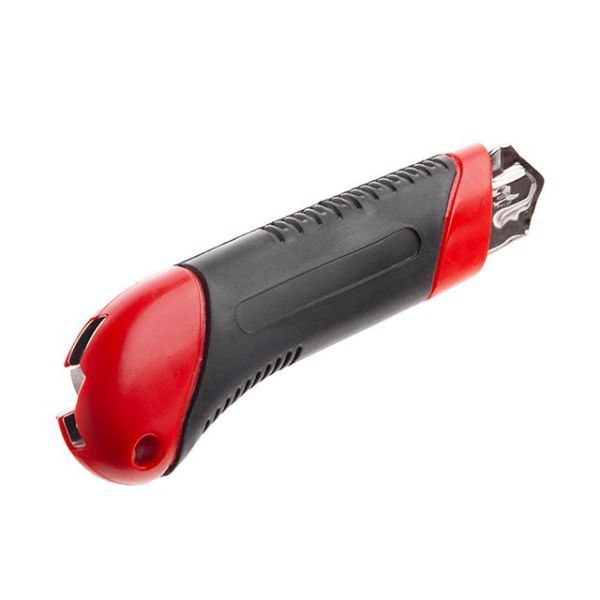 Ніж з металевою напрямною під лезо 25 мм, прогумоване руків'я INTERTOOL HT-0526