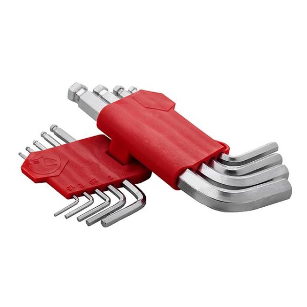 Набір ключів Г-подібних шестигранних з шаровим наконечником 9 од., 1.5-10 мм, Cr-V, Small INTERTOOL HT-0605