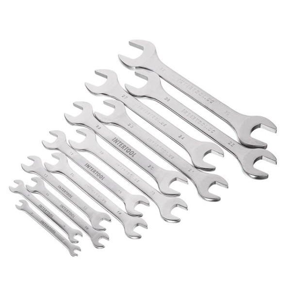 Набір ключів ріжкових, 12 шт 6-32 мм CrV INTERTOOL HT-1003