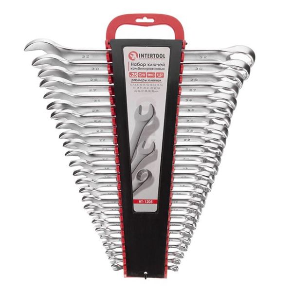 Набір ключів комбінованих 25 од., 6-32 мм, Cr-V INTERTOOL HT-1205