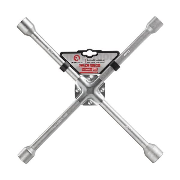 Ключ балонний хрестовий укріплений 16 "* 406мм, 16мм, 17; 19; 21; 22мм INTERTOOL HT-1597