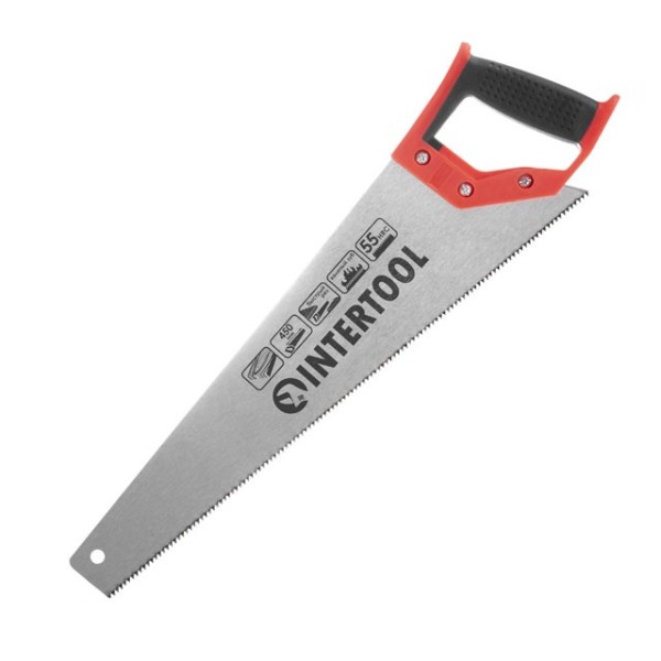 Ножівка по деревині c гартованим зубом 450 мм, 55 HRC INTERTOOL HT-3102