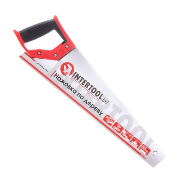 Ножівка по деревині c гартованим зубом 450 мм, 55 HRC INTERTOOL HT-3102