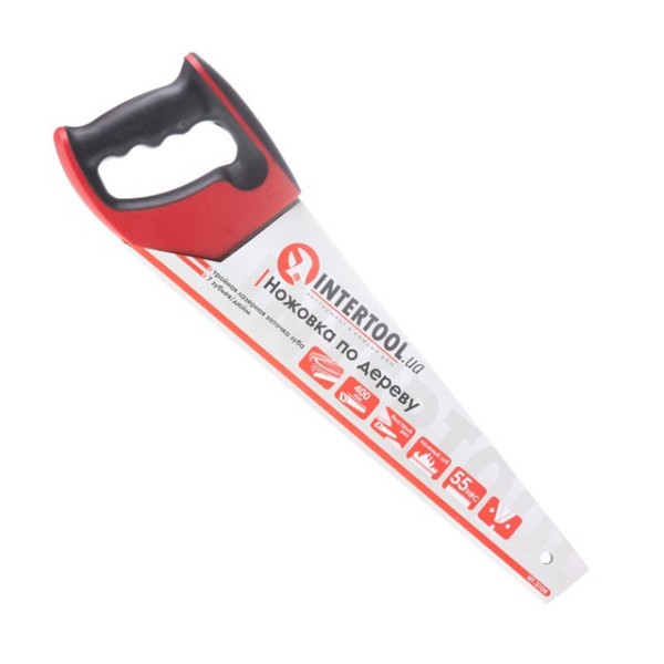 Ножівка по деревині 400 мм, із гартованим зубом, потрійне заточування, 7 зуб/дюйм INTERTOOL HT-3104