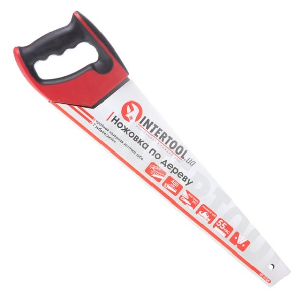 Ножівка по деревині 450 мм, з гартованим зубом, потрійне заточування, 7 зуб/дюйм INTERTOOL HT-3105