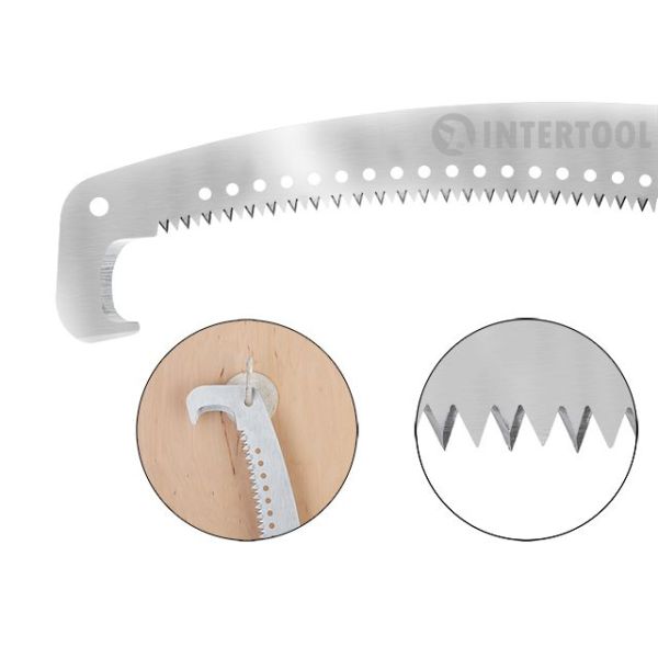 Ножівка садова з гаком, полотно 350 мм INTERTOOL HT-3150