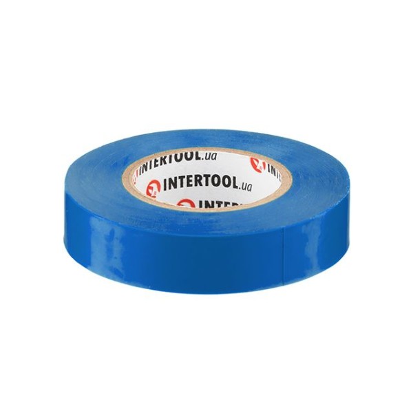 Стрічка ізоляційна 0.15ммx17ммx20м синя (упак 10 шт) INTERTOOL IT-0020