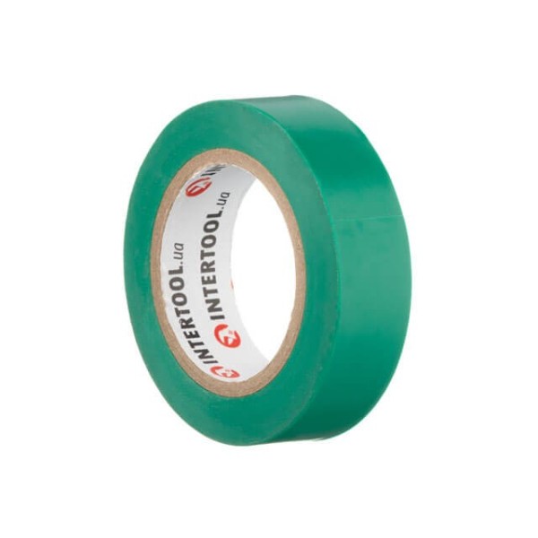 Стрічка ізоляційна, 17 мм * 10 м * 0,15 мм, зелена INTERTOOL IT-0031