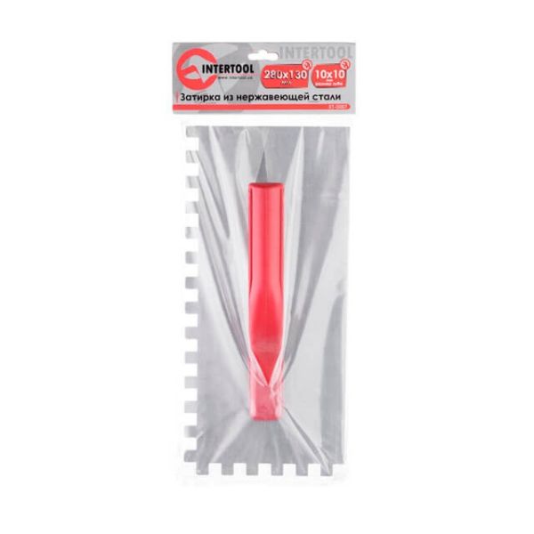 Затирачка сталева оцинкована 280*130мм, 10*10мм INTERTOOL KT-0007
