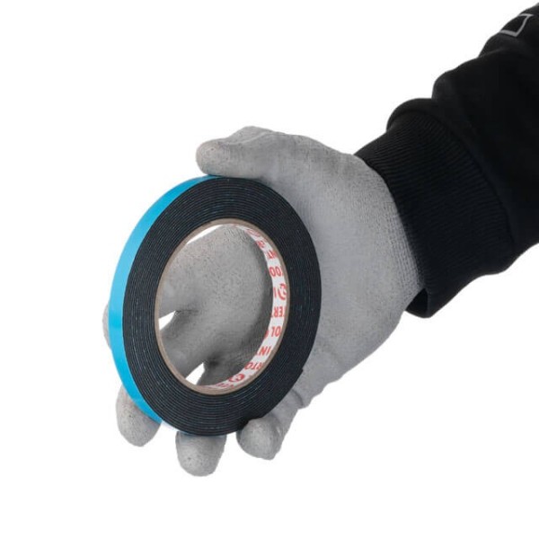 Стрічка клейка двостороння автомобільна, 9 мм * 5 м * 1 мм, чорна, спінений поліетилен INTERTOOL KT-0810