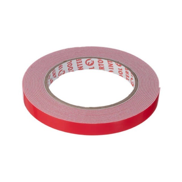 Стрічка клейка двостороння універсальна 12 мм * 5 м * 1 мм, біла, спінений поліетилен INTERTOOL KT-0813