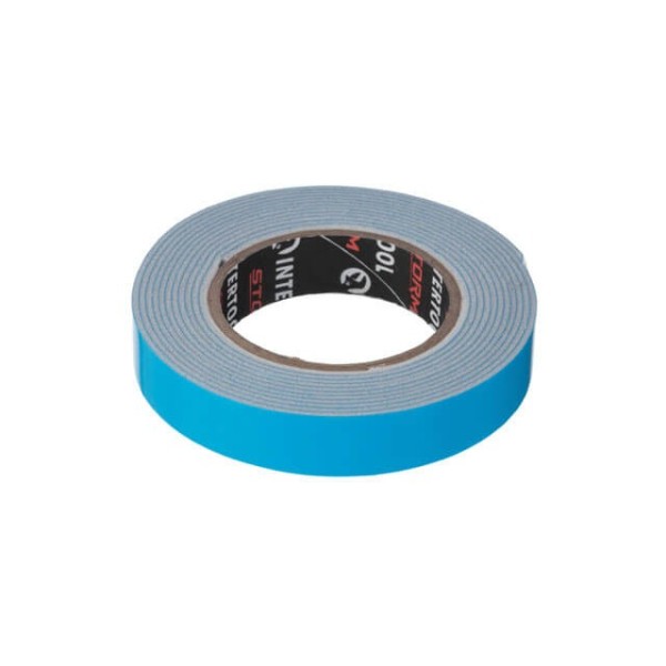 Стрічка клейка двостороння PROF FIX, 12 мм * 2 м * 1 мм, біла, спінений поліетилен, STORM INTERTOOL KT-0820