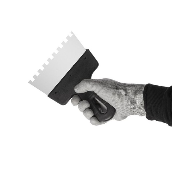 Шпатель із нержавіючої сталі 150 мм із зубом 8x8 мм INTERTOOL KT-2158